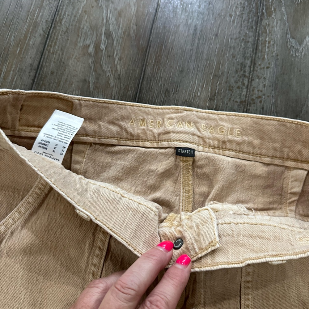 American Eagle Outfitters Tan Wide Leg Jeans - Picture 5 of 11